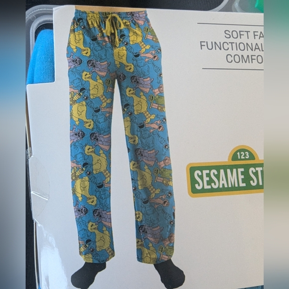 Sesame Street Men's Sleep Pant, XL 40-42, elastic waist, drawstring, pockets - Picture 2 of 7
